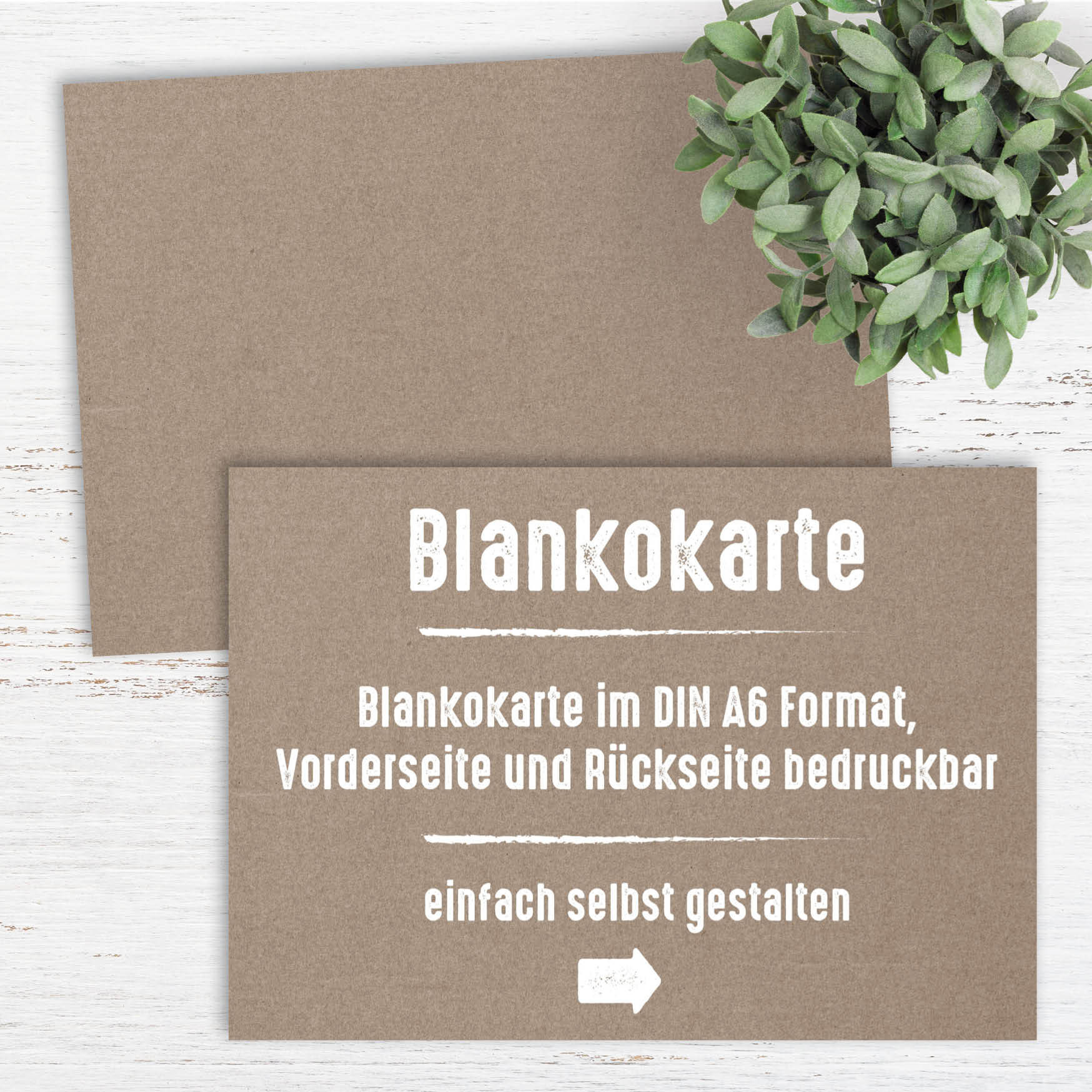 Blankokarte Rustikal in DIN A6 - Querformat Individuelle Einladung